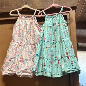 Set of Two Girls' Summer Dresses - Pink and Green
